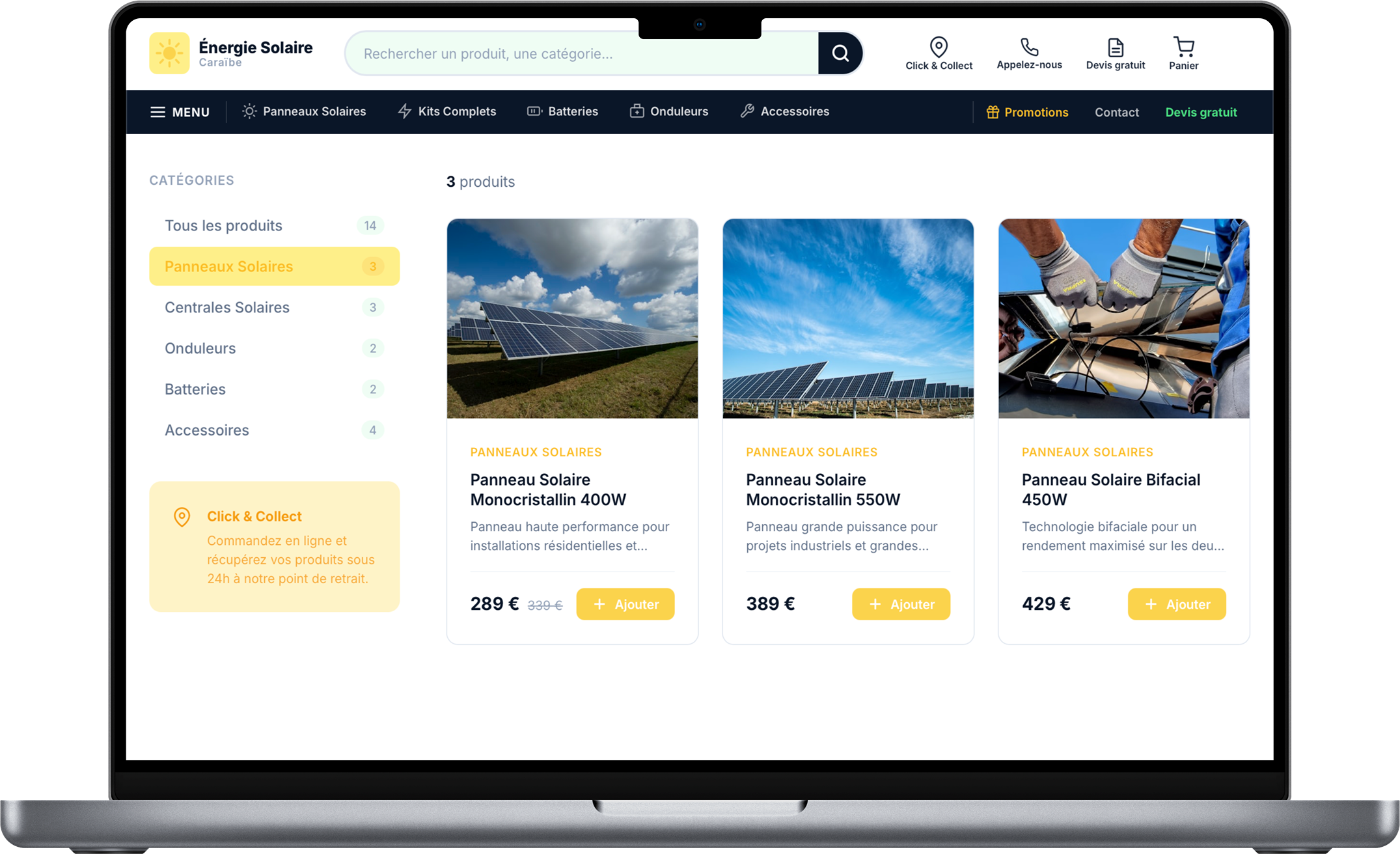 Site e-commerce exemple